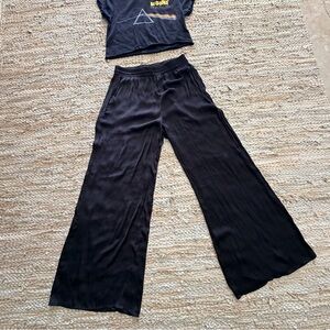Philosophy Rupblic Clothing Silky Black Wide-Leg Pants Size S/P